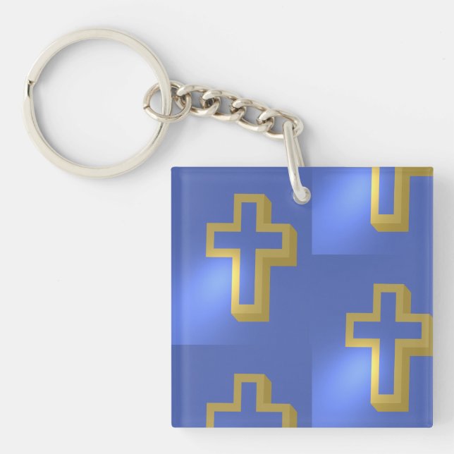 Påsk Guld, den kristna Religiösan Kor Blue Mönster (Framsidan)