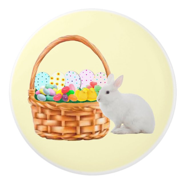 Påsk Gult Ceramic Drage Knopp (Framsidan)