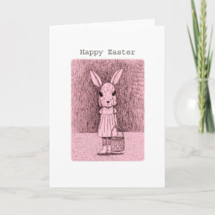 Påsk Hälsning Bunny Girl Konstig Gothic Art Påsk Kort