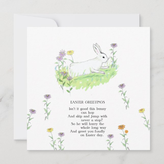 Påsk Hälsning Bunny Nursery Ryhme Art Kort (Framsida)