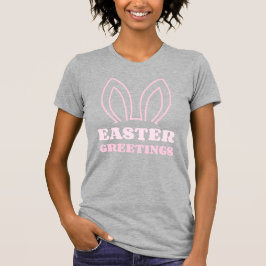 Påsk Hälsning Bunny Öron Shirt T