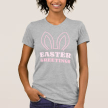 Påsk Hälsning Bunny Öron Shirt