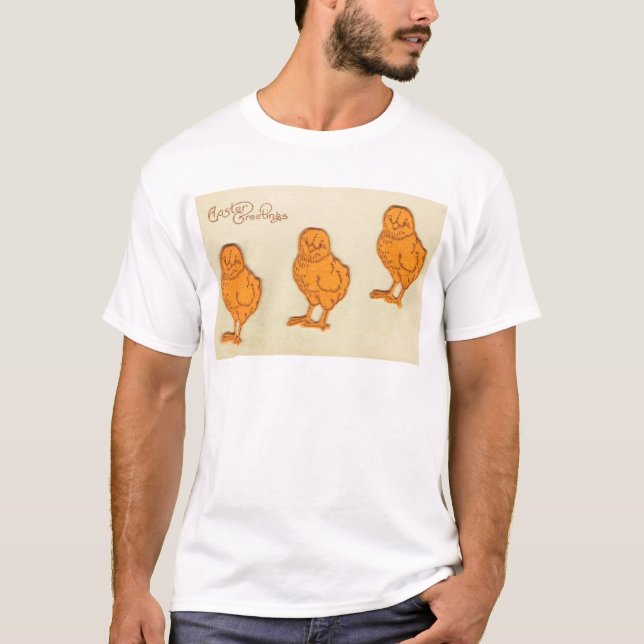 Påsk Hälsning Chick Beige T-shirt (Framsida)