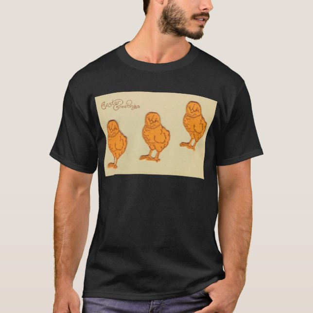 Påsk Hälsning Chick Beige T Shirt (Framsida)