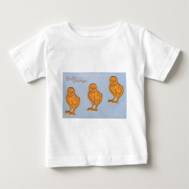 Påsk Hälsning Chick Blue T-shirt (Framsida)