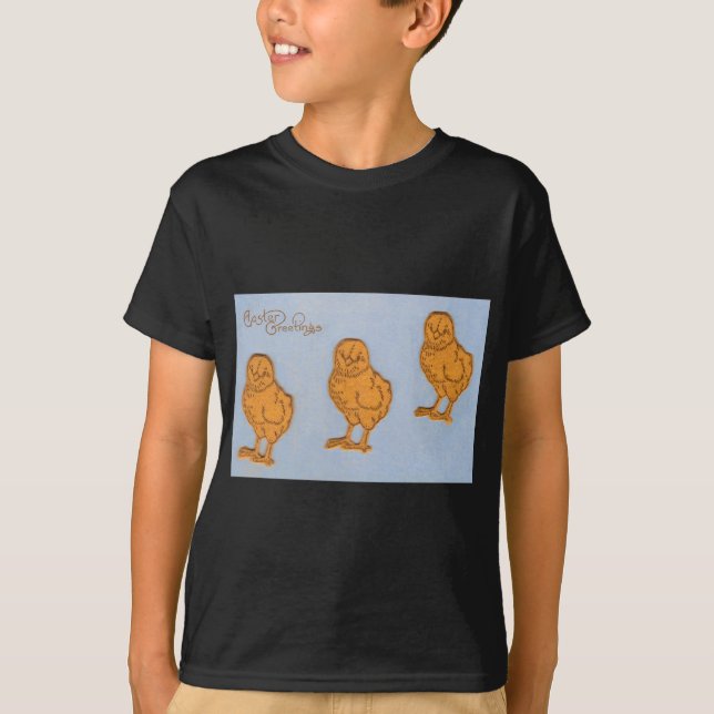 Påsk Hälsning Chick Blue T-shirt (Framsida)
