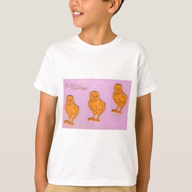Påsk Hälsning Chick Lila T Shirt (Framsida)