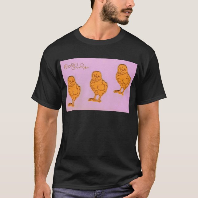 Påsk Hälsning Chick Lila T-shirt (Framsida)