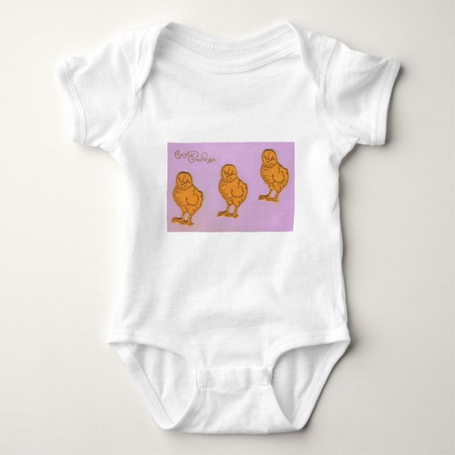 Påsk Hälsning Chick Lila T-shirt (Framsida)