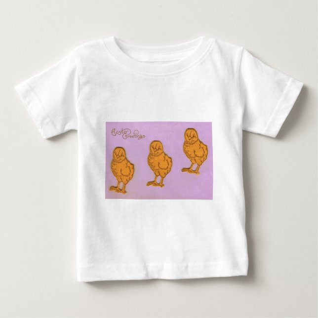 Påsk Hälsning Chick Lila Tee Shirt (Framsida)