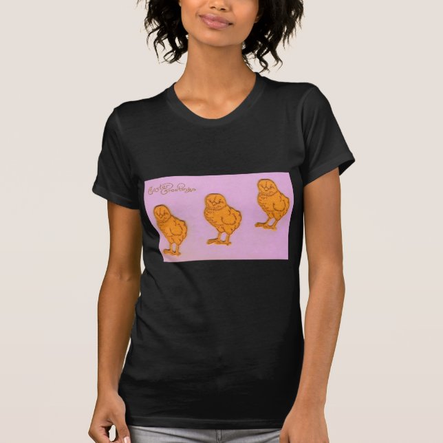 Påsk Hälsning Chick Lila Tee Shirt (Framsida)
