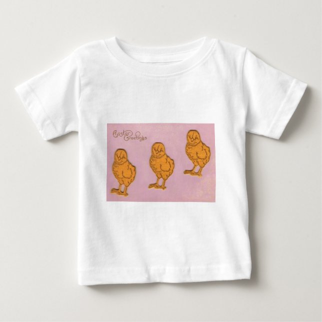 Påsk Hälsning Chick Rosa Tee (Framsida)