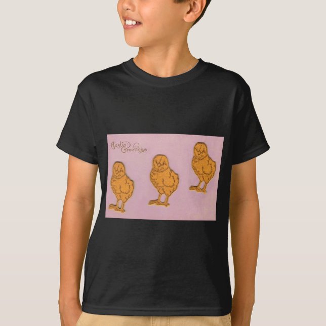 Påsk Hälsning Chick Rosa Tee (Framsida)