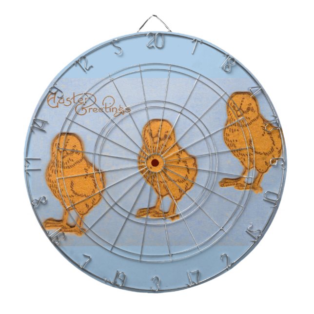 Påsk Hälsning Chickar i blått Piltavla (Framsidan)