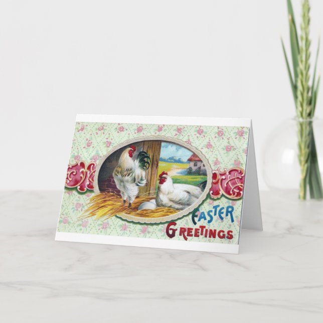 Påsk Hälsning Chickens Helgkort (Framsida)