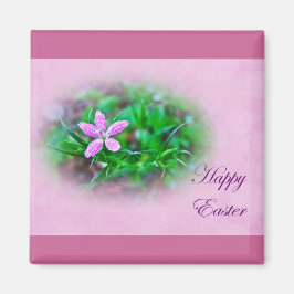 Påsk Hälsning Deptford Rosa Wildblomma Magnet