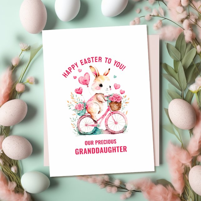 Påsk Hälsning farmdotter Bunny Riding Bike Kort (Skapare uppladdad)