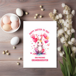 Påsk Hälsning farmdottern Bunny Heart-ballonger Kort