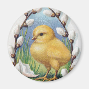 Påsk Hälsning Gult Chick Magnet