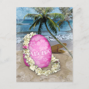 Påsk Hälsning Hawaiian Stil Helg Vykort