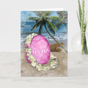 Påsk Hälsning Hawaiian Stil Helgkort