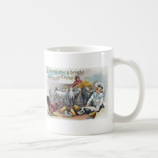 Påsk Hälsning Vintage Kaffemugg (Höger)