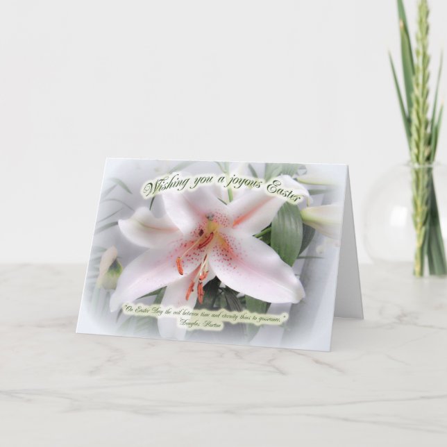 Påsk Hälsning White Lily Blommigt Card Helgkort (Framsida)