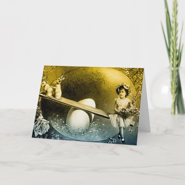 Påsk-hälsningskort för vintage helgkort (Framsida)