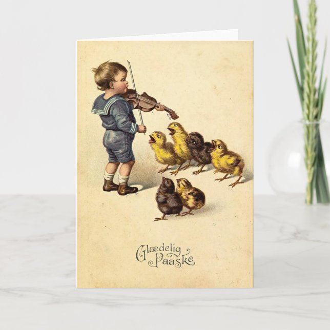 Påsk-hälsningskort för vintage helgkort (Framsida)