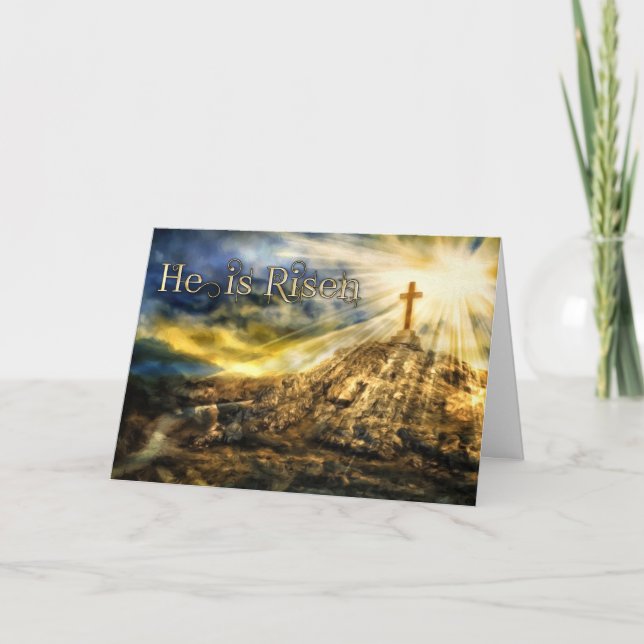 Påsk Han är Risen Christian Golden Kor Helgkort (Framsida)