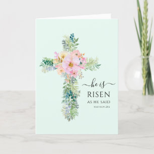 Påsk Han är Risen Greenery Watercolor Kor Helgkort