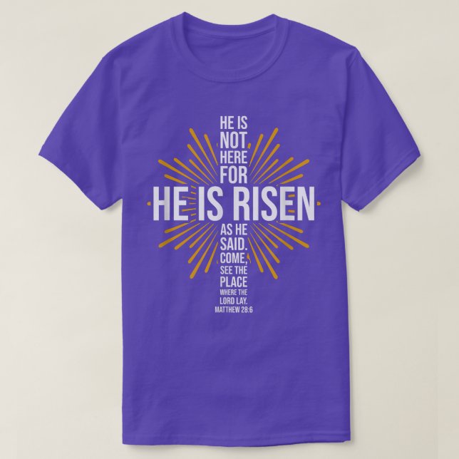 Påsk Han är Risen Jesus Kor Christian Faith Bib T Shirt (Design framsida)