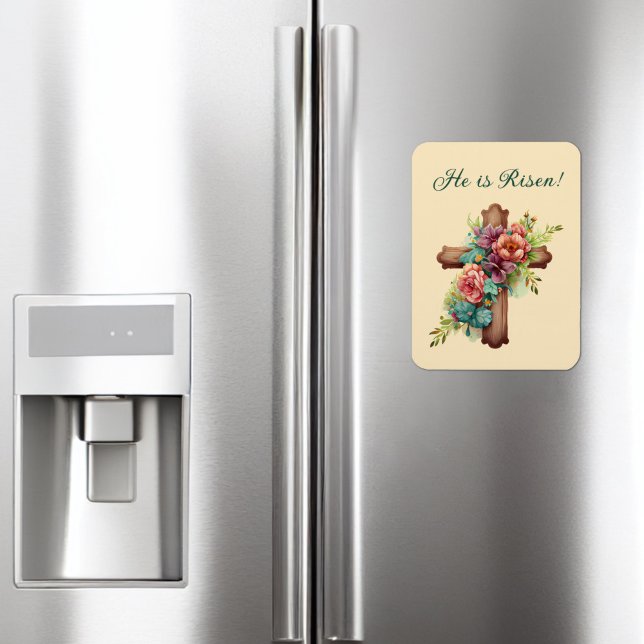 Påsk "Han är riserad" Blommigten Kor Magnet (Skapare uppladdad)