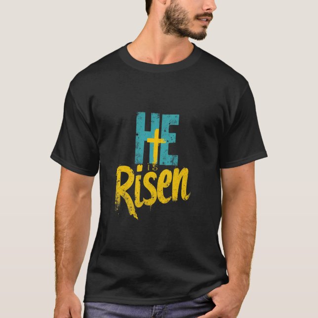 Påsk HAN är uppstånden kristen tro T Shirt (Framsida)