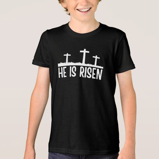 Påsk Han Är Uppstånden Kristna  T Shirt (Framsida)
