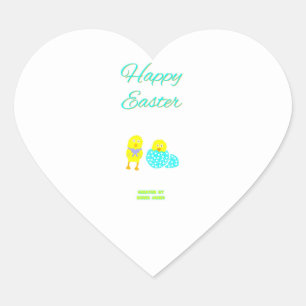 Påsk Hatchlings Heart Sticker Hjärtformat Klistermärke