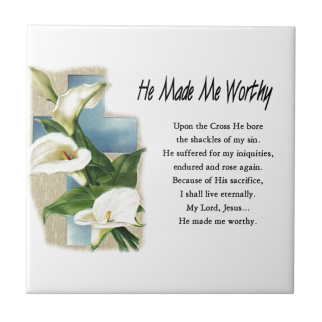 Påsk Helgdag Christian gjorde mig värd Kakelplatta (Framsidan)