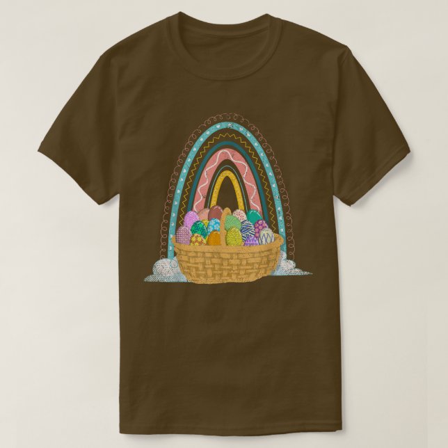 Påsk Helgdag Påskägg Basket Regbow Lycklig Ea T Shirt (Design framsida)