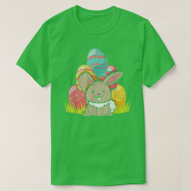 Påsk Helgdag Påskägg Cute Rabbit Bunny Lycklig T Shirt (Design framsida)