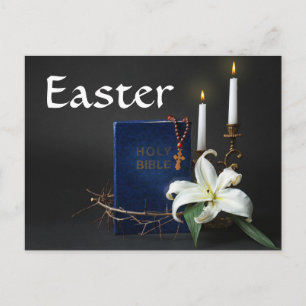 Påsk Heliga Bible och Krona från Thorns Helg Vykort