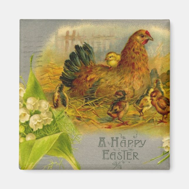 Påsk HEN OCH Chickar Magnet (Framsidan)