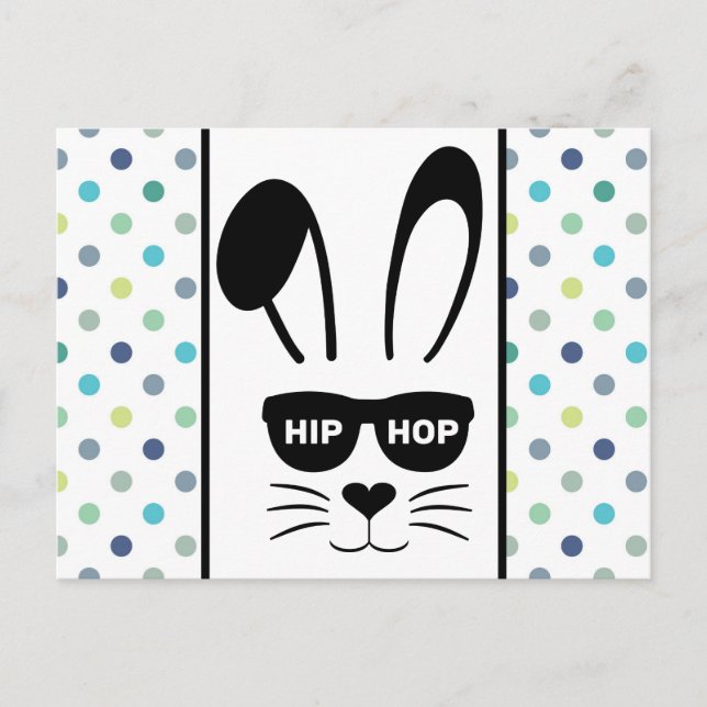 Påsk Hip Hop Kanin Hopp Vykort (Framsida)