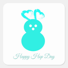 Påsk, hjärtklämparen Lycklig Skutt Dagen Fyrkantigt Klistermärke