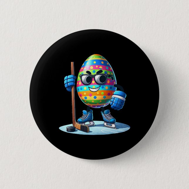 Påsk Hockey Älskare Eggs Egg Bunny Rabbits Manar W Knapp (Framsida)