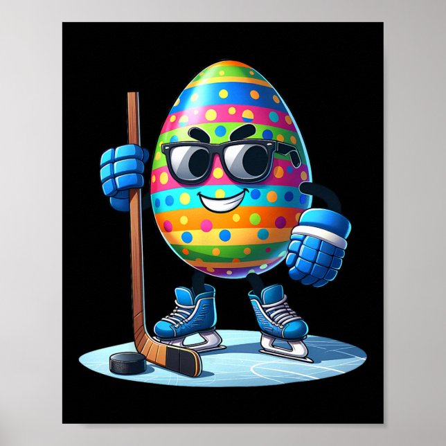 Påsk Hockey Älskare Eggs Egg Bunny Rabbits Manar W Poster (Framsidan)