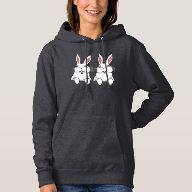 Påsk Hoodie Påskhare Hoodie Sweatshirt Tee Shirt (Framsida)