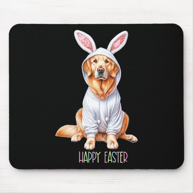 Påsk Hund Bunny Vår Golden Retriever Påsk Eg Musmatta (Framsidan)