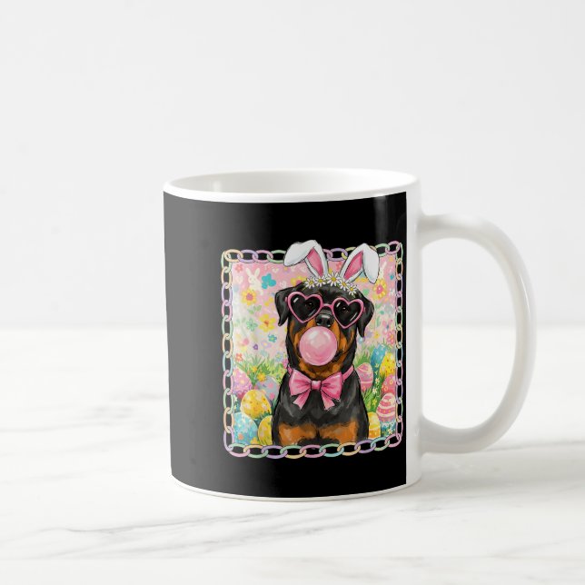 Påsk hund påskhare öron rolig rottweiler påskharen kaffemugg (Höger)