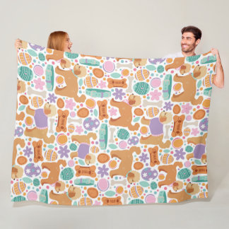 Påsk Hundar och och Treats Mönster Fleecefilt