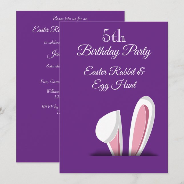 Påsk Hunt 5:e födelsedagen Inbjudningar (Fram/baksida)
